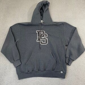 Russell Athletic Graphic Hoodie Men XL Charcoal Gray Sportswear Lounge Pullover